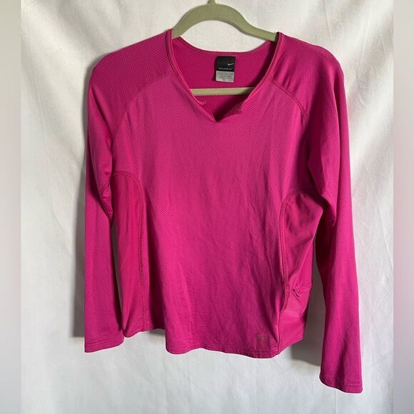 Nike Sphere Dry long sleeve shirt size Small Pink running shirt - Picture 1 of 7